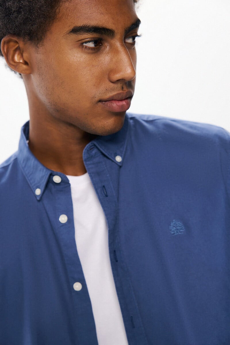 Cortefiel Camisa Oxford Tinte En Prenda
