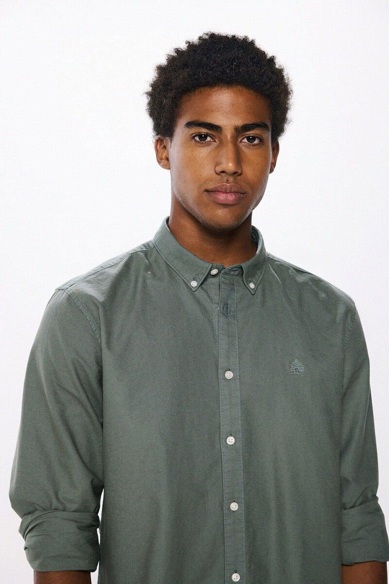 Cortefiel Camisa Oxford Tinte En Prenda