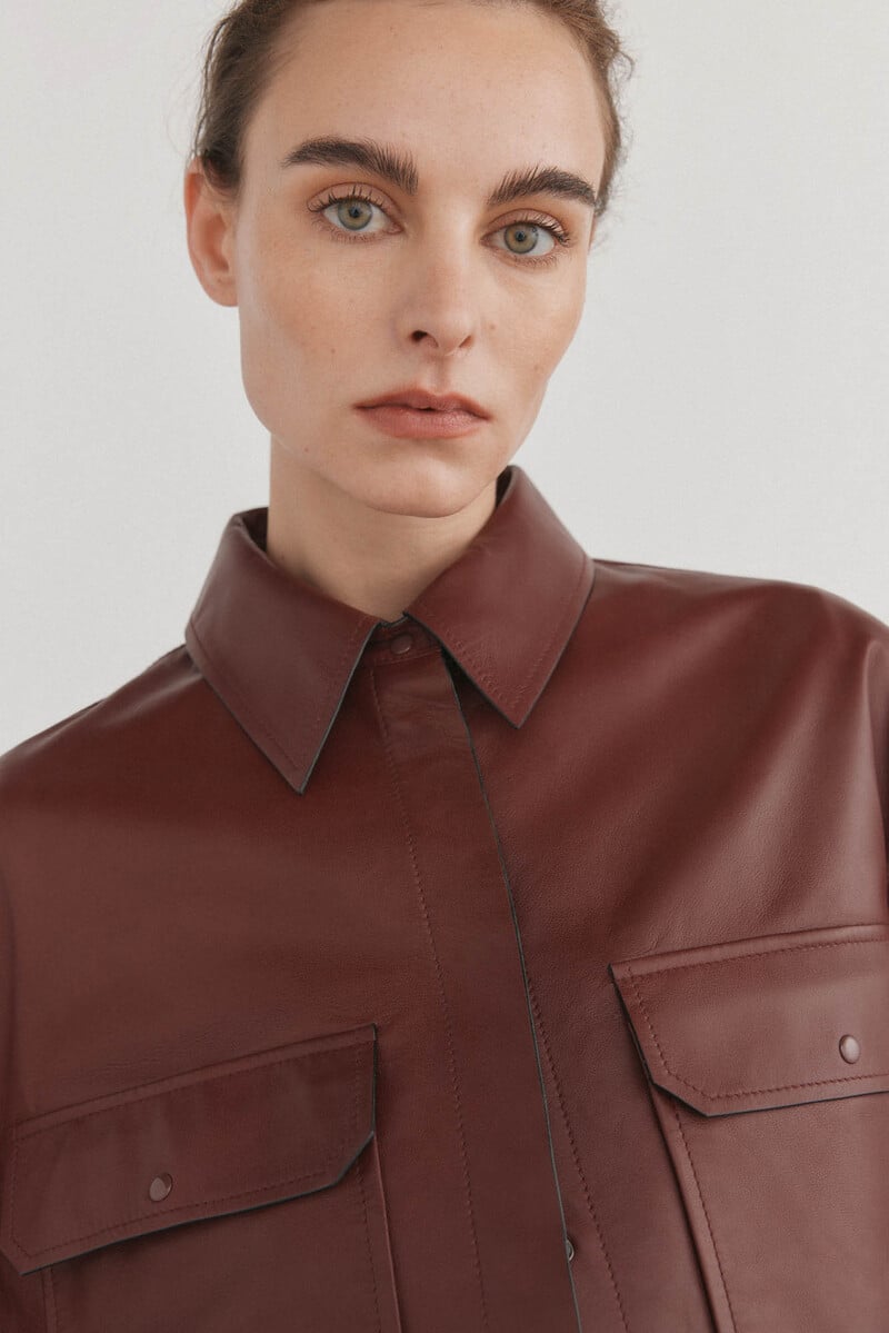 Cortefiel Camisa Piel Crop