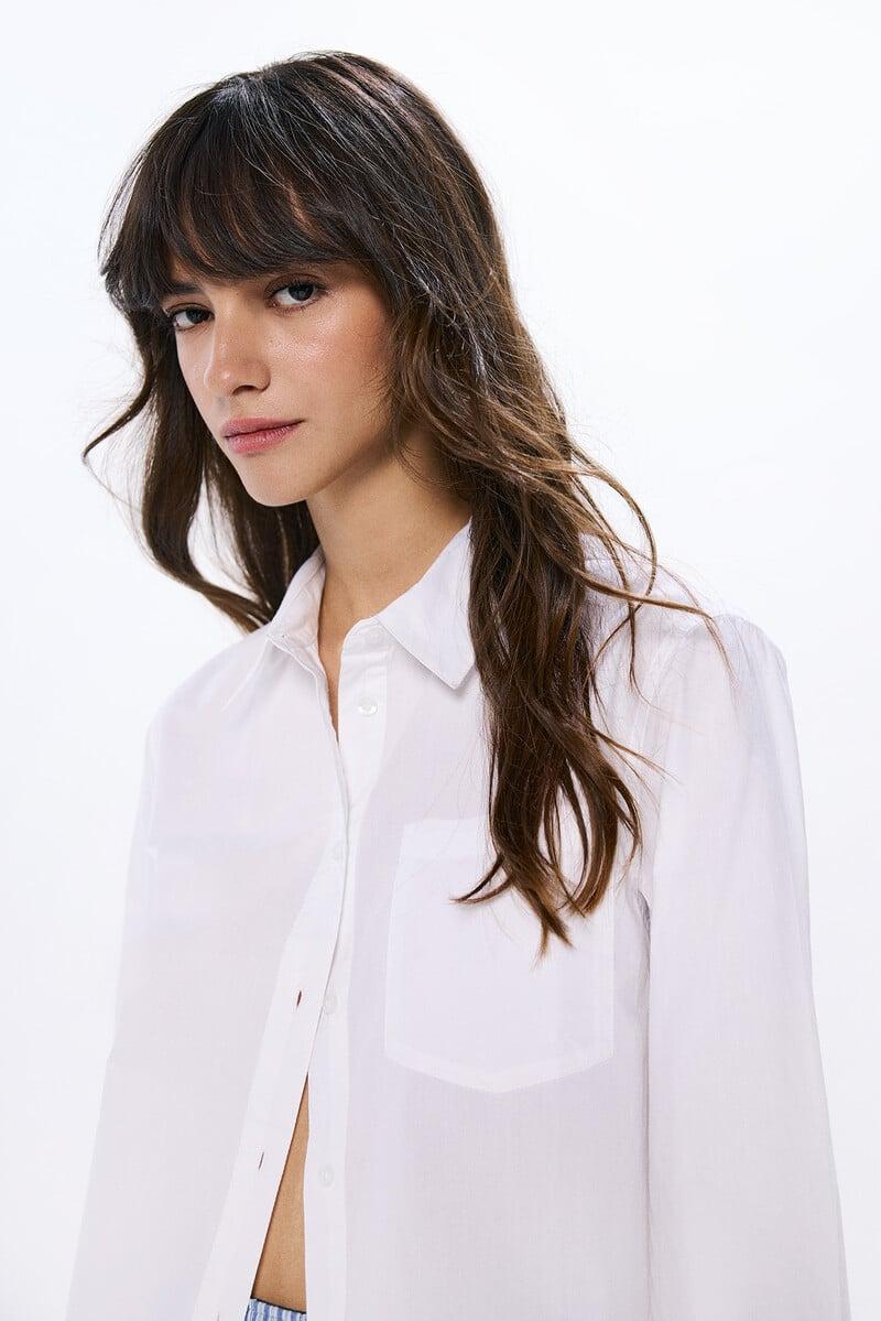 Cortefiel Camisa Popelín Cropped