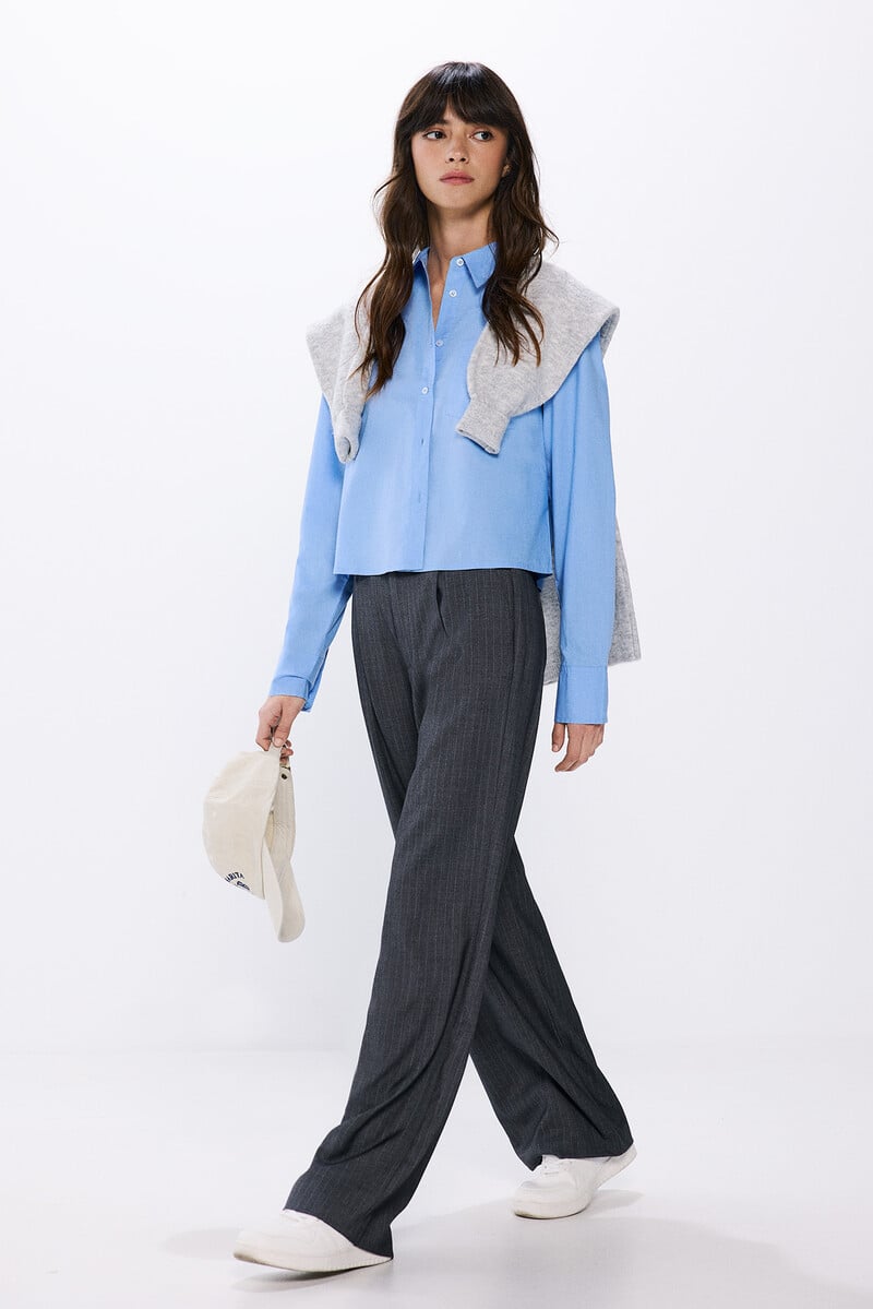 Cortefiel Camisa Popelín Cropped