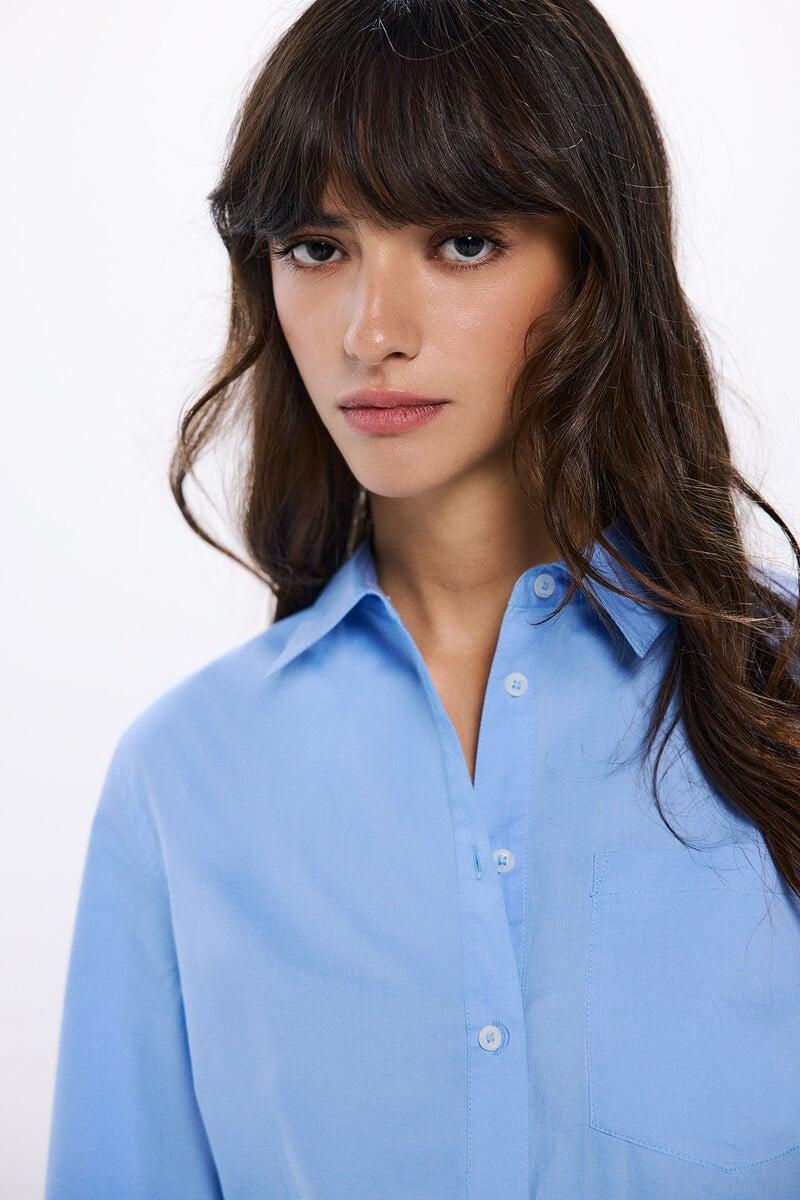 Cortefiel Camisa Popelín Cropped