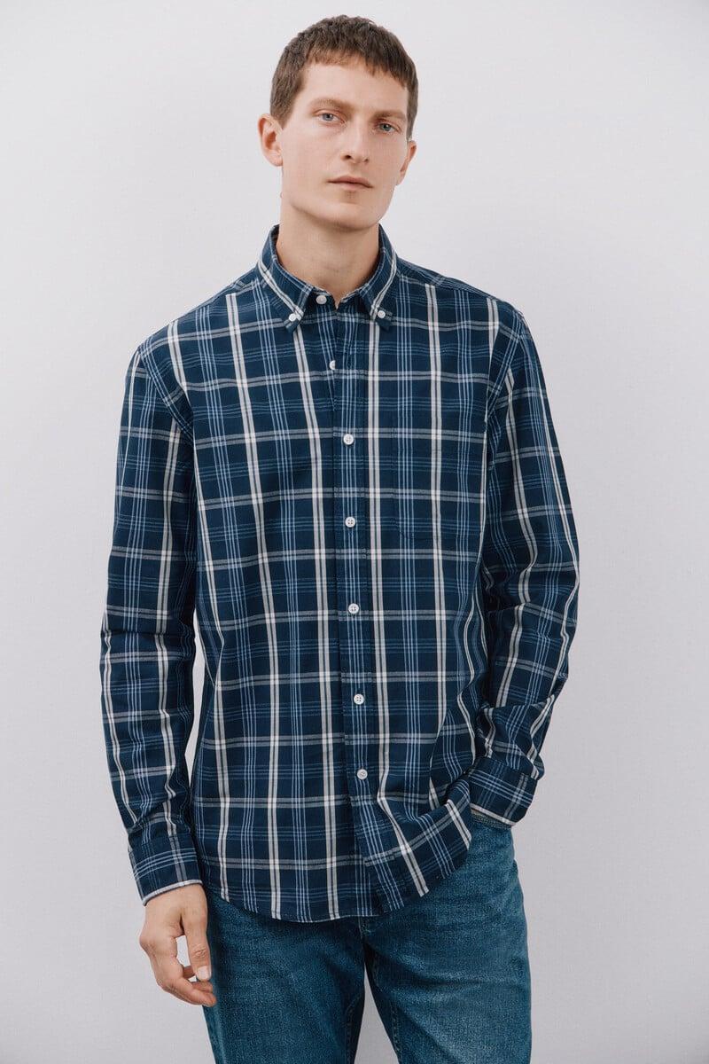 Cortefiel Camisa Popelín Cuadros