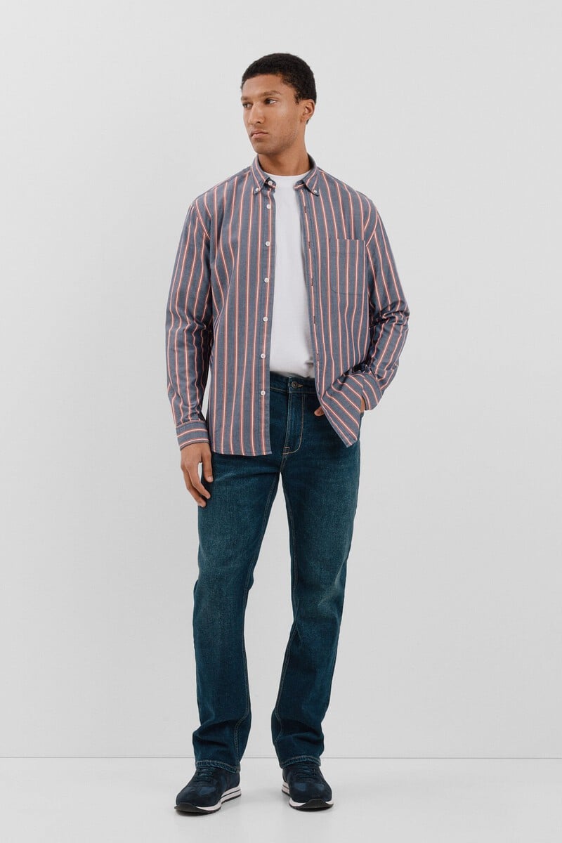 Cortefiel Camisa Popelín Rayas