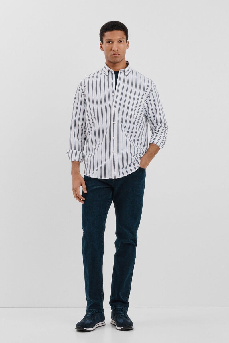 Cortefiel Camisa Popelín Rayas