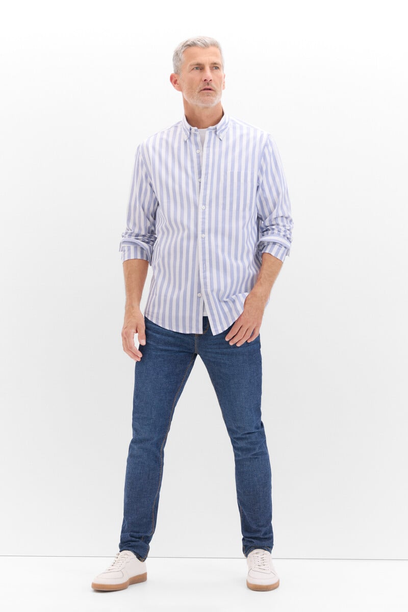 Cortefiel Camisa Popelín Rayas
