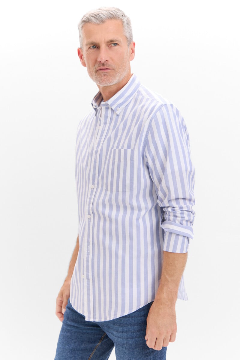 Cortefiel Camisa Popelín Rayas