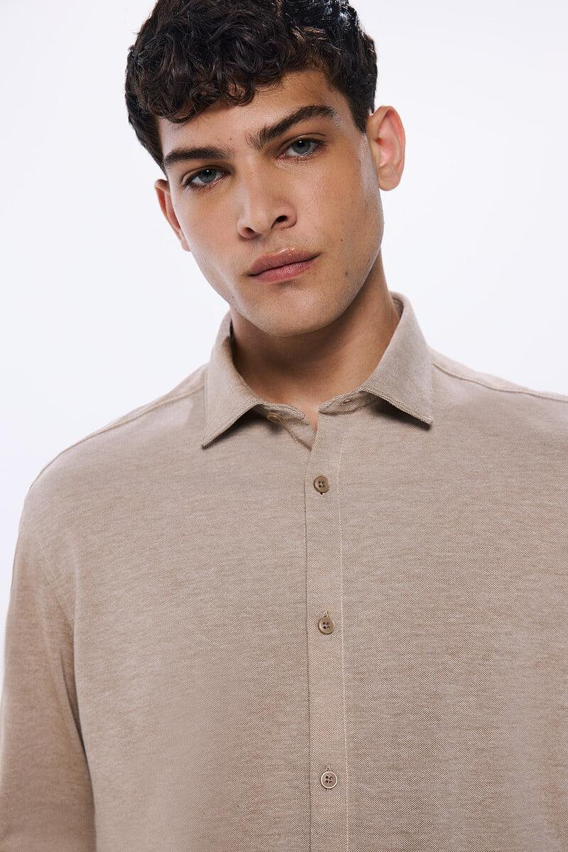 Cortefiel Camisa Punto Bicolor