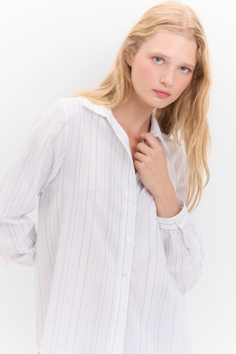 Cortefiel Camisa Rayas Lurex
