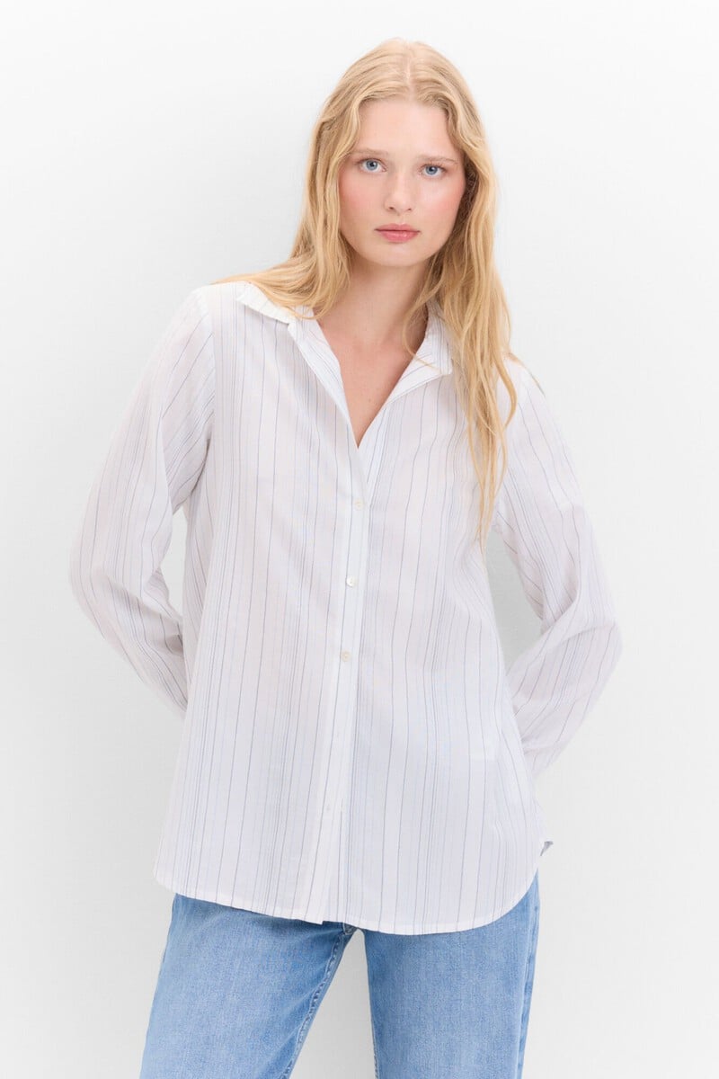 Cortefiel Camisa Rayas Lurex