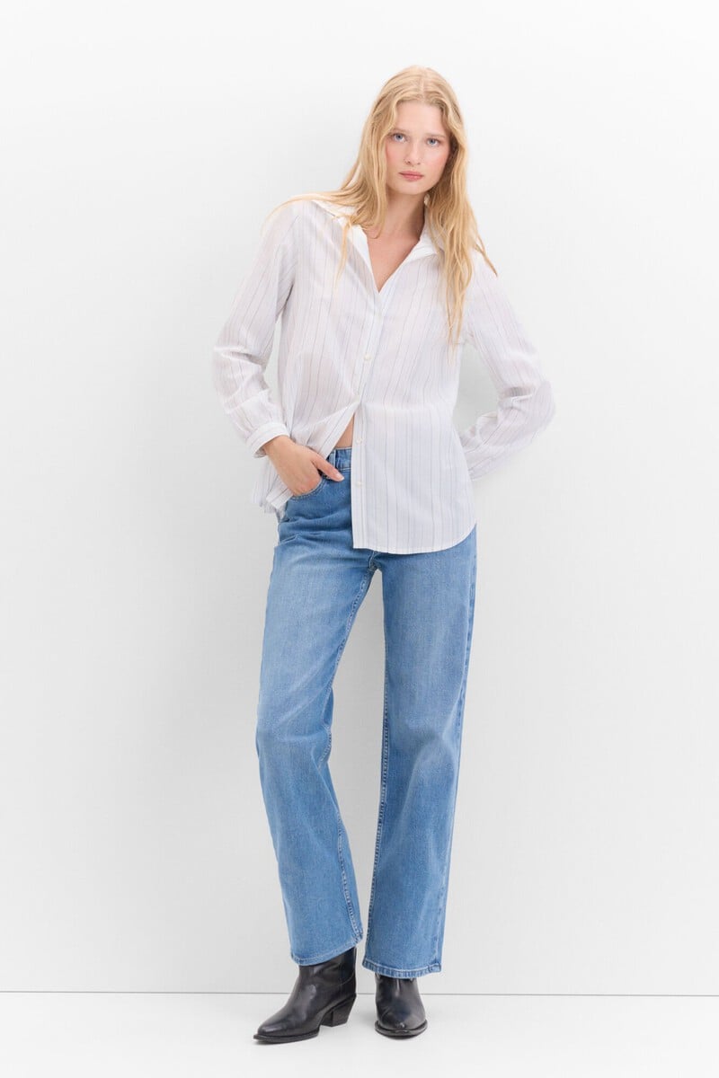 Cortefiel Camisa rayas lurex