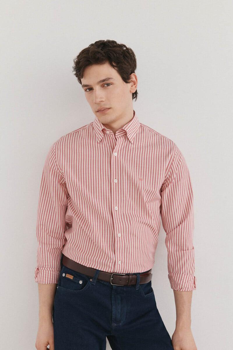 Cortefiel Camisa Rayas Popelín Slub