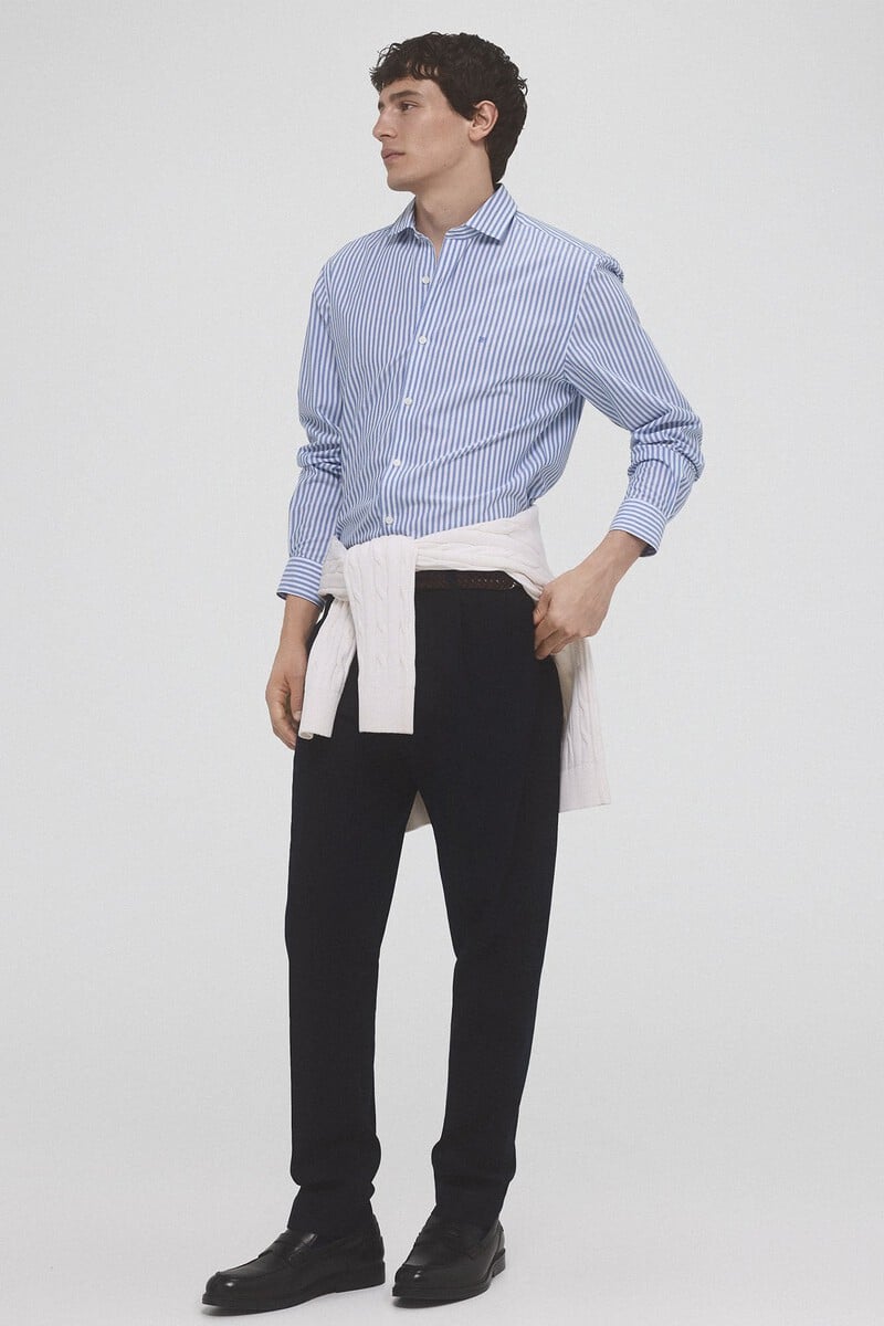 Cortefiel Camisa Rayas Wrinkle Free