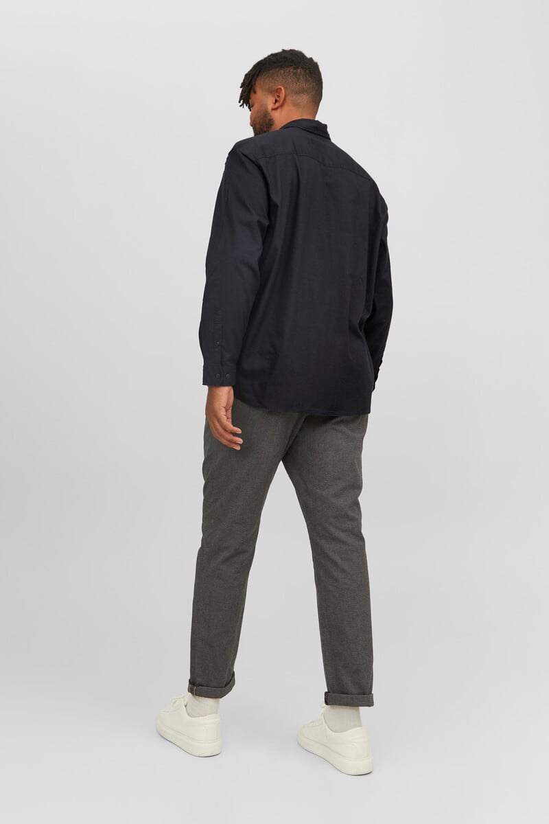Cortefiel Camisa Sarga Cuadros Loose Fit PLUS