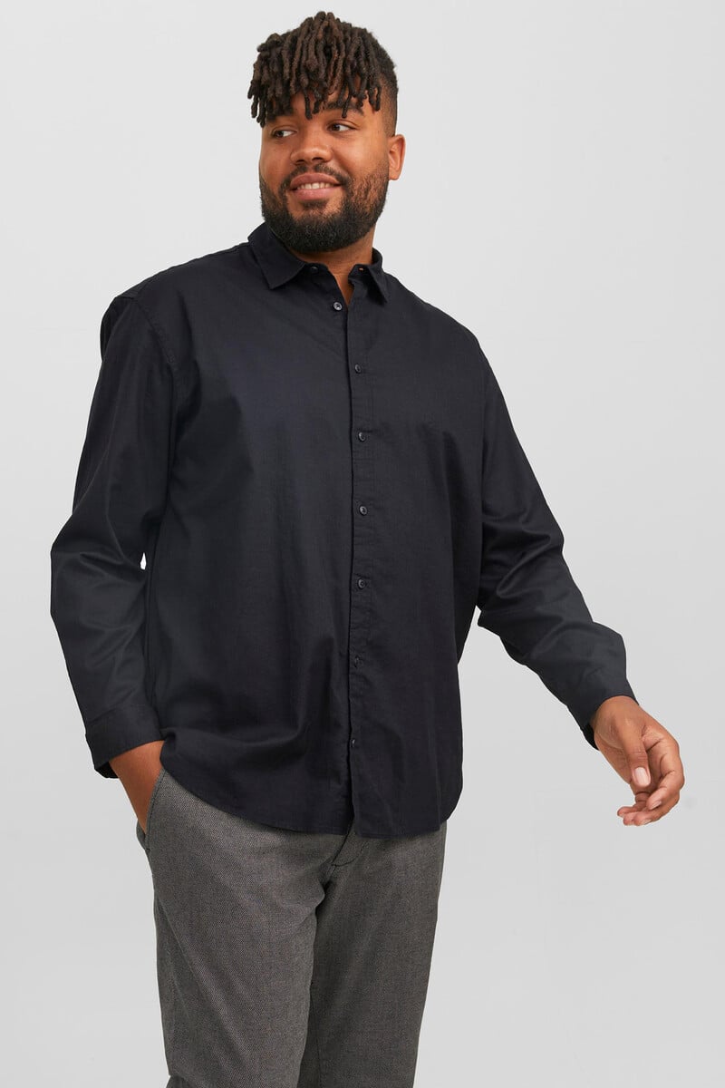Cortefiel Camisa Sarga Cuadros Loose Fit PLUS