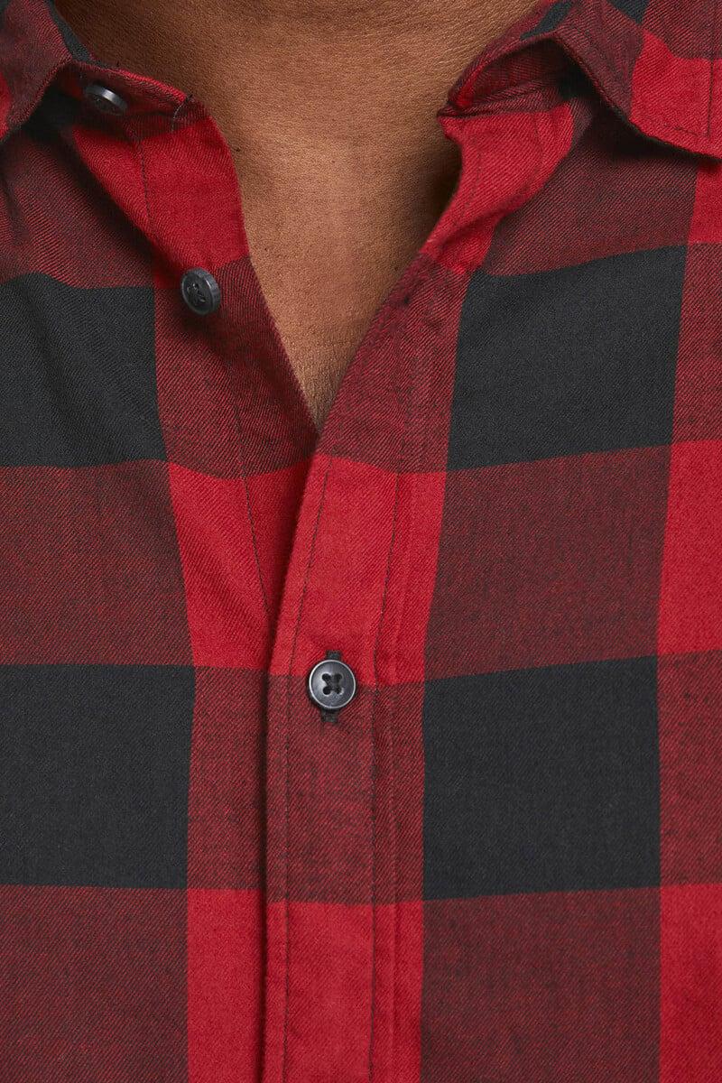 Cortefiel Camisa Sarga Cuadros Loose Fit PLUS