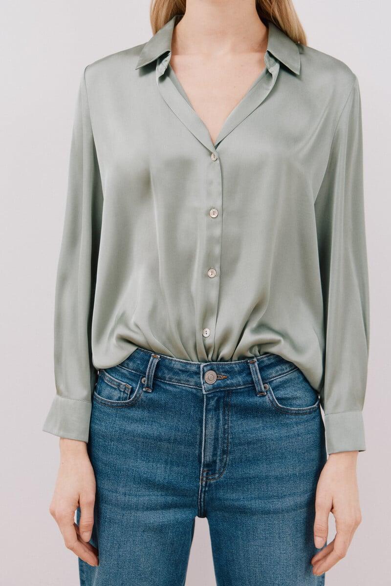 Cortefiel Camisa Satinada