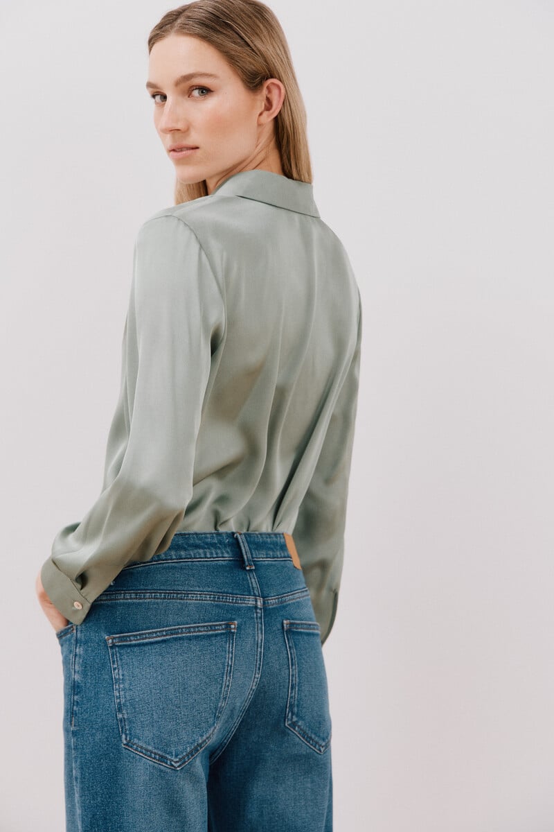 Cortefiel Camisa Satinada