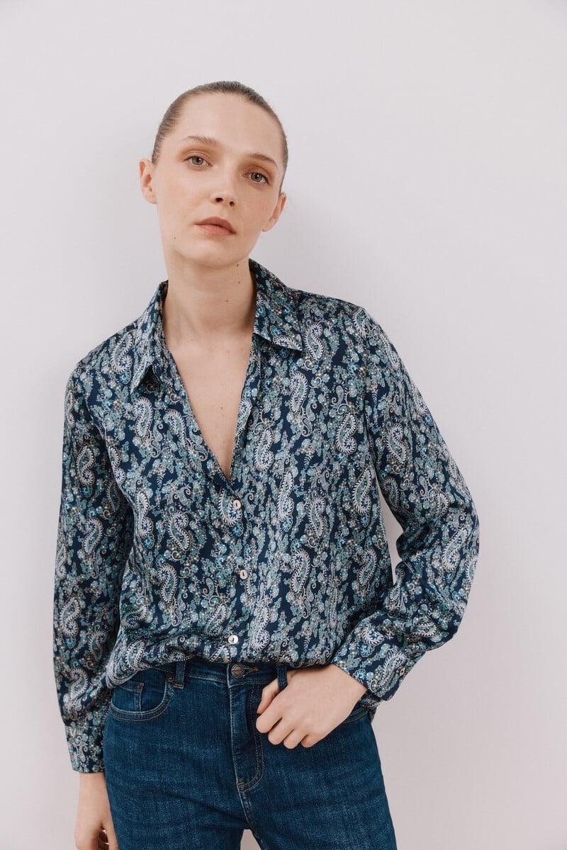 Cortefiel Camisa Satinada