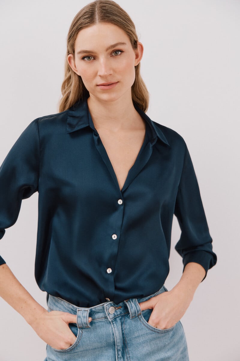 Cortefiel Camisa satinada