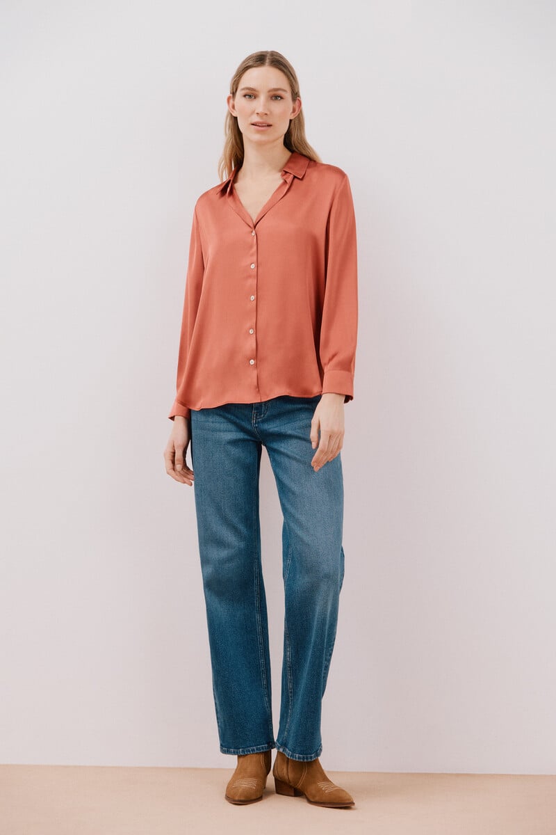 Cortefiel Camisa Satinada