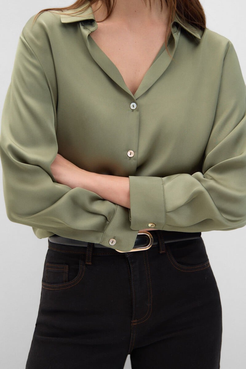 Cortefiel Camisa Satinada