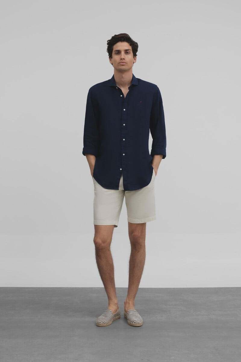 Cortefiel Camisa Sport Linen