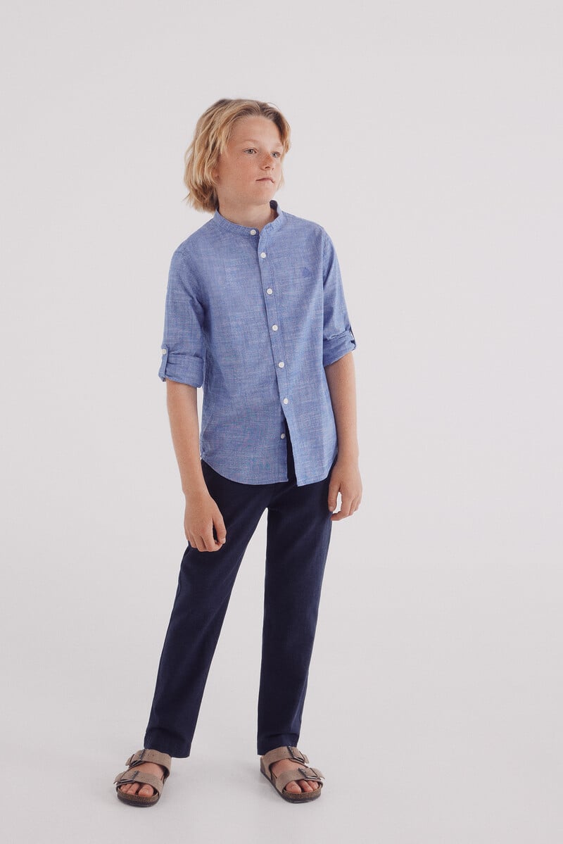 Cortefiel Camisa Textura Cuello Mao Niño