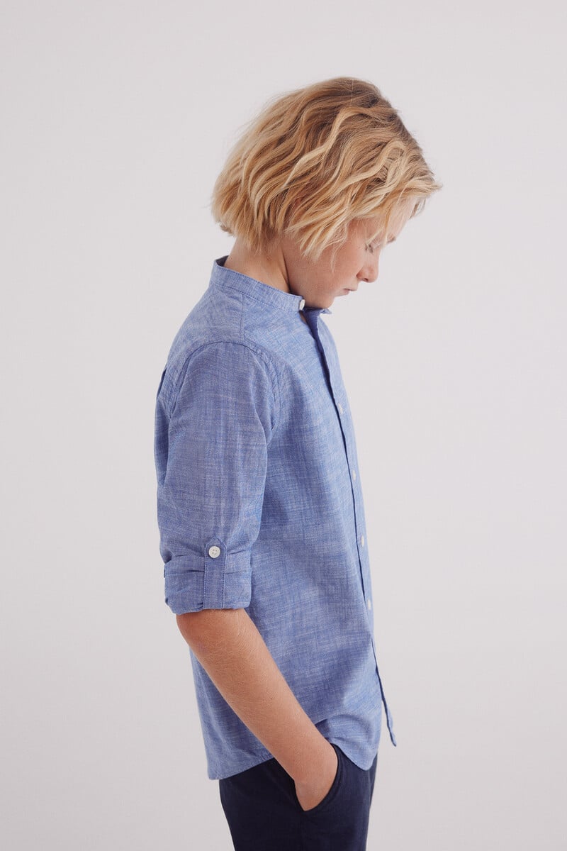 Cortefiel Camisa textura cuello mao niño