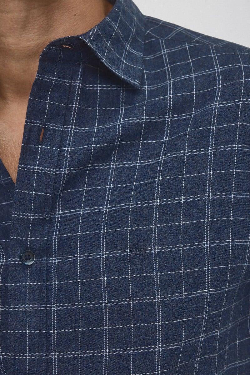 Cortefiel Camisa Twill Cuadros Cashmere Touch