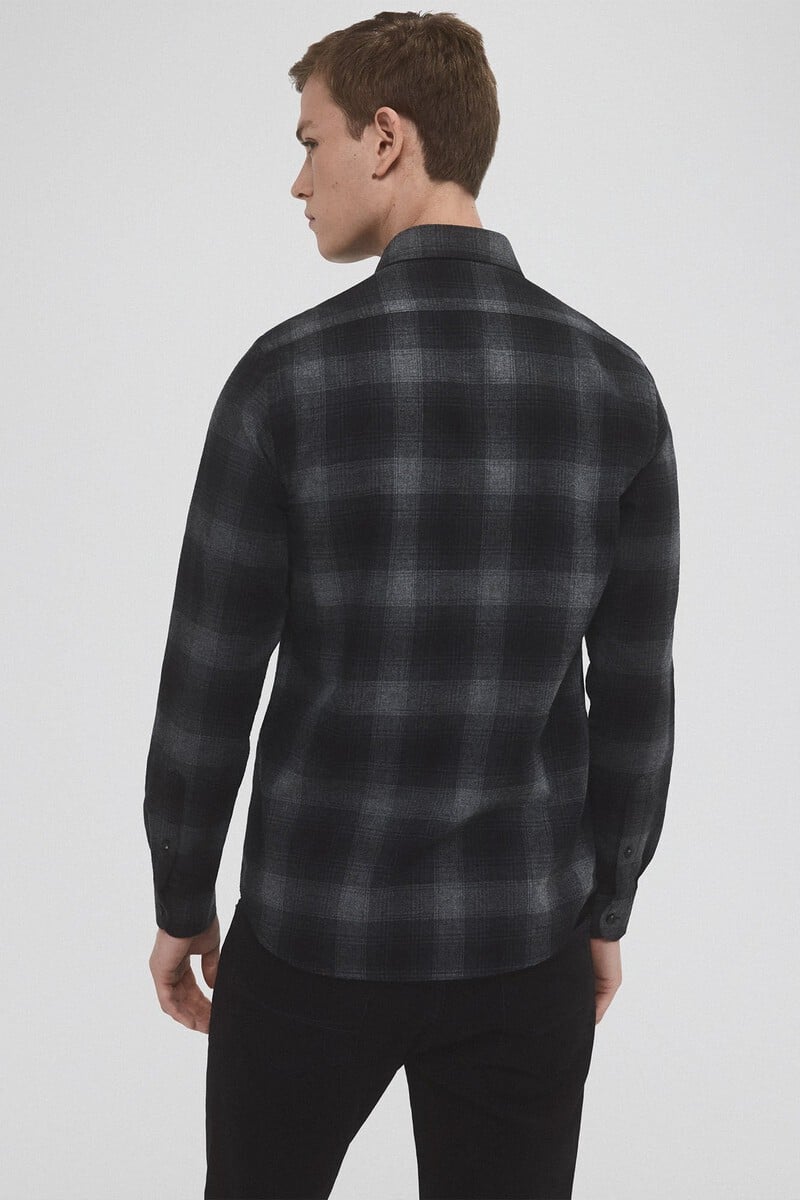 Cortefiel Camisa Twill Cuadros Cashmere Touch