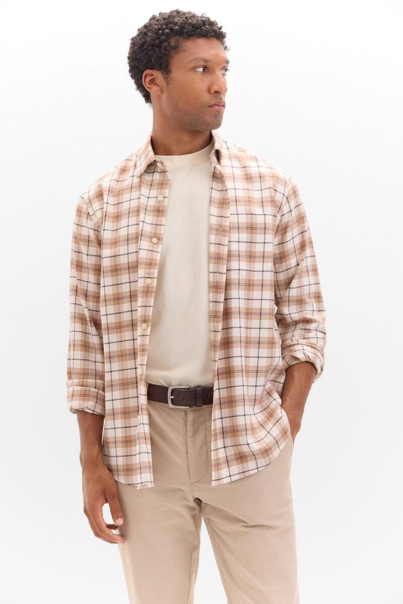 Cortefiel Camisa twill cuadros