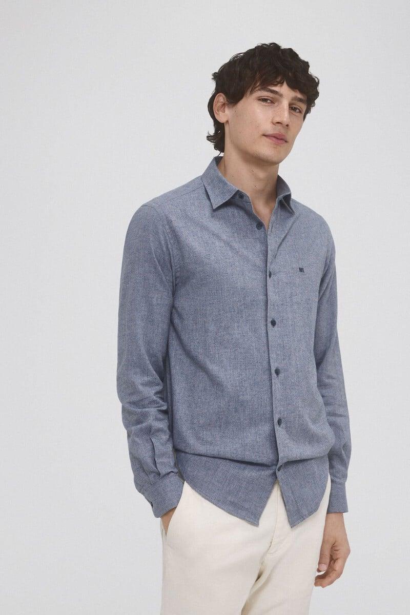 Cortefiel Camisa Twill Lisa Cashmere Touch