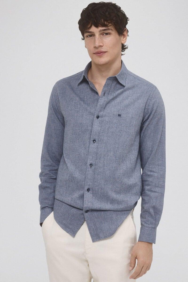 Cortefiel Camisa Twill Lisa Cashmere Touch