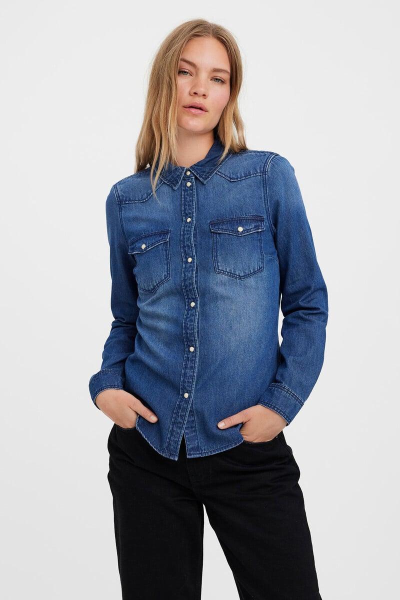 Cortefiel Camisa vaquera de manga larga