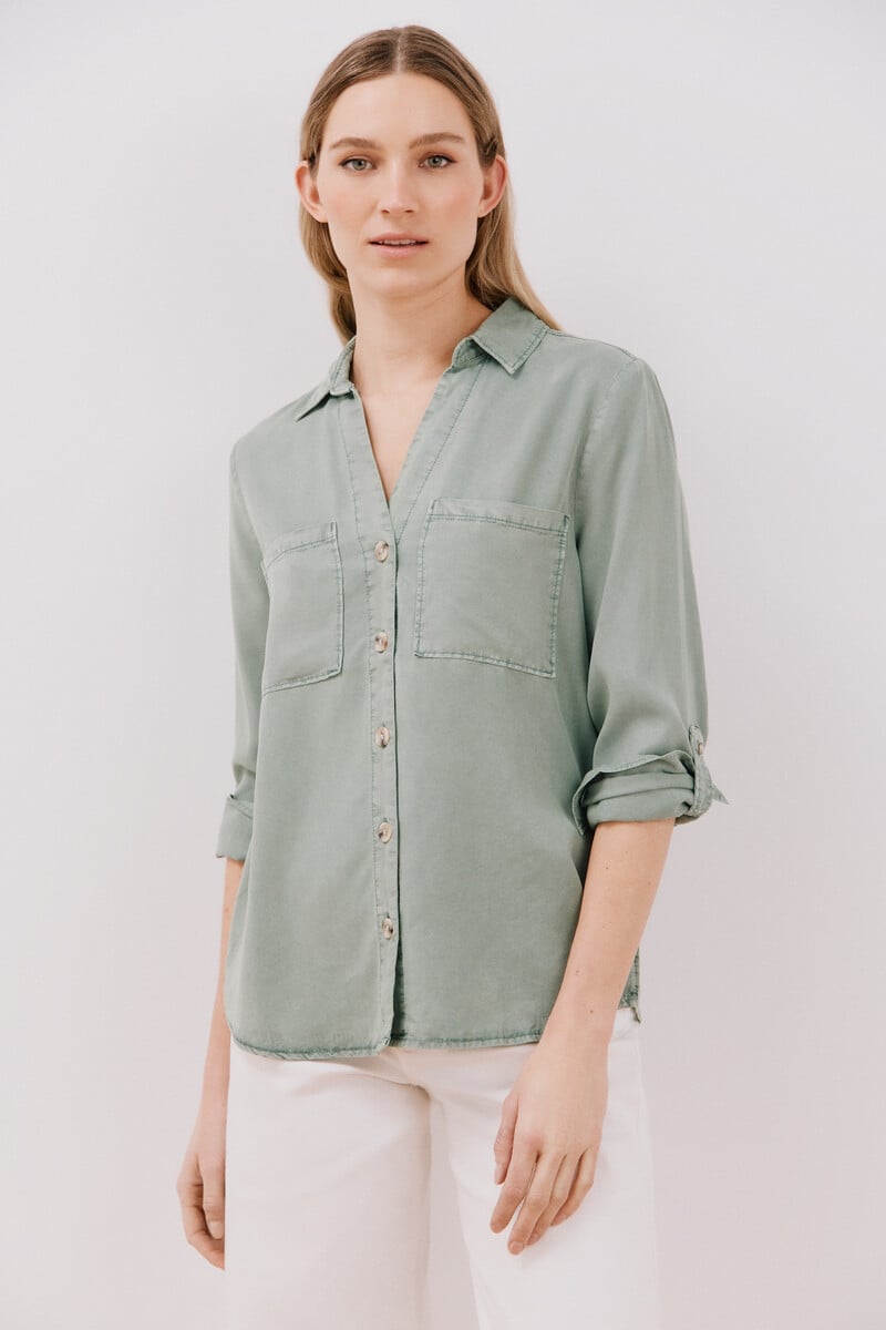 Cortefiel Camisa Vaquera Tencel