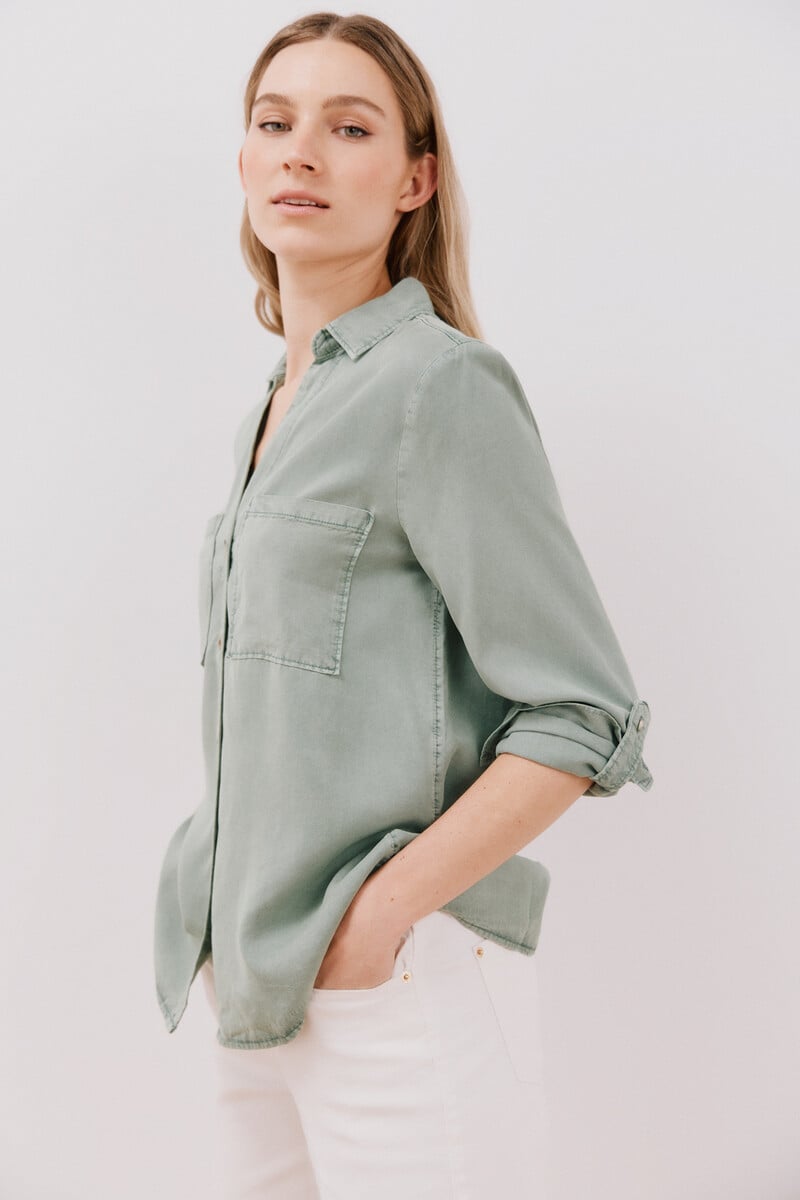 Cortefiel Camisa Vaquera Tencel