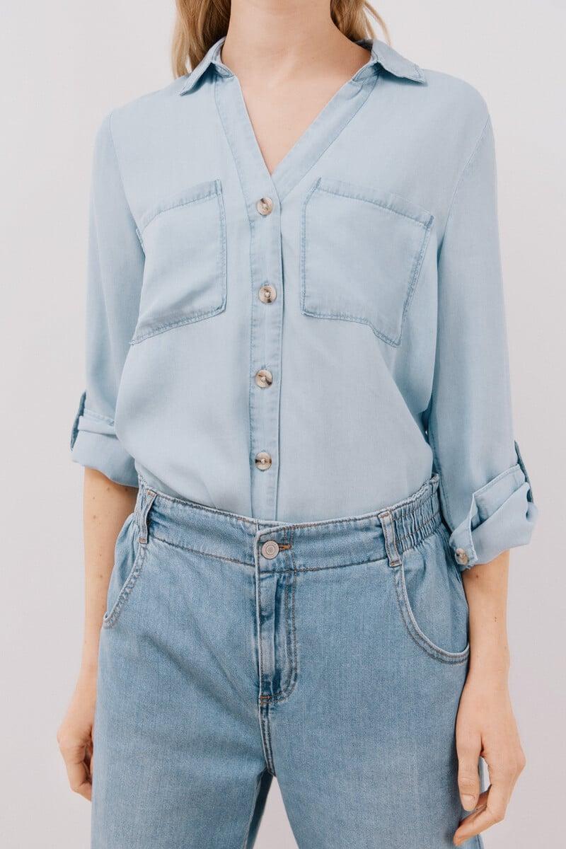 Cortefiel Camisa Vaquera Tencel