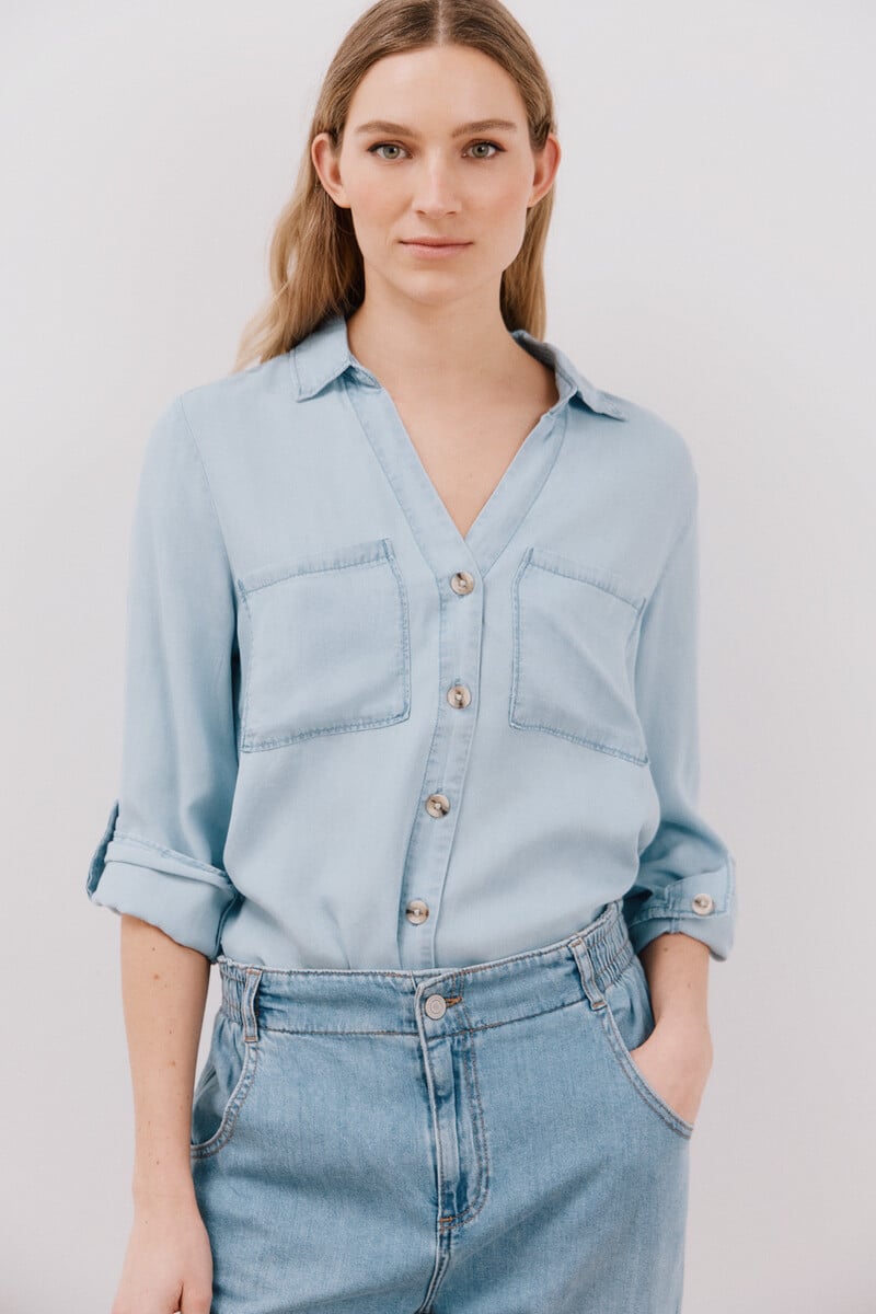 Cortefiel Camisa Vaquera Tencel