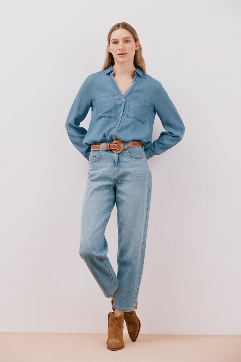 Cortefiel Camisa Vaquera Tencel