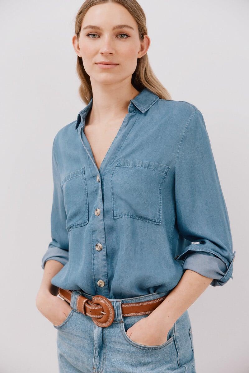 Cortefiel Camisa Vaquera Tencel