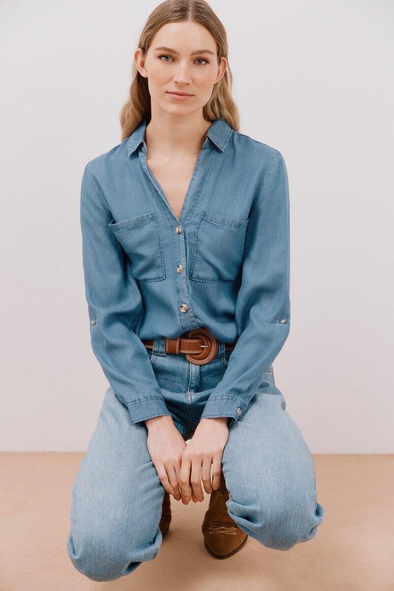 Cortefiel Camisa Vaquera Tencel