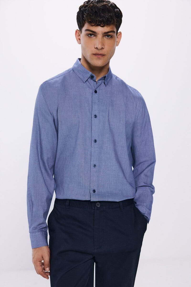 Cortefiel Camisa vestir bicolor
