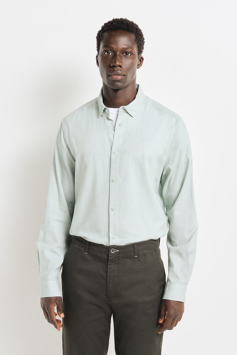 Cortefiel Camisa vestir bicolor
