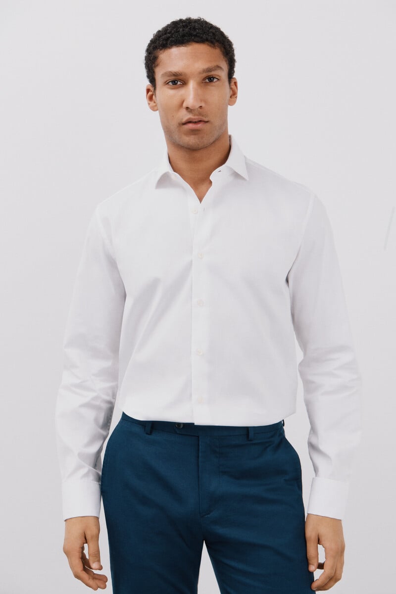 Cortefiel Camisa Vestir Lisa Fácil Plancha