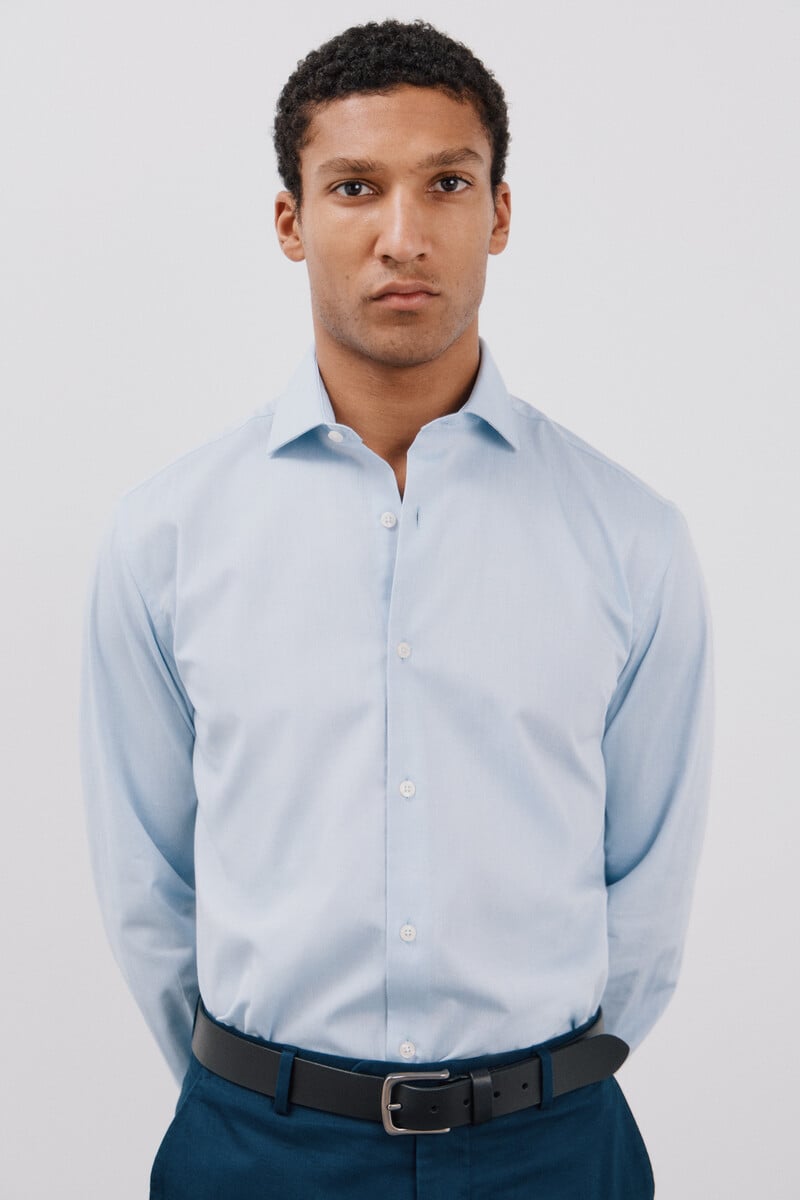 Cortefiel Camisa vestir lisa fácil plancha