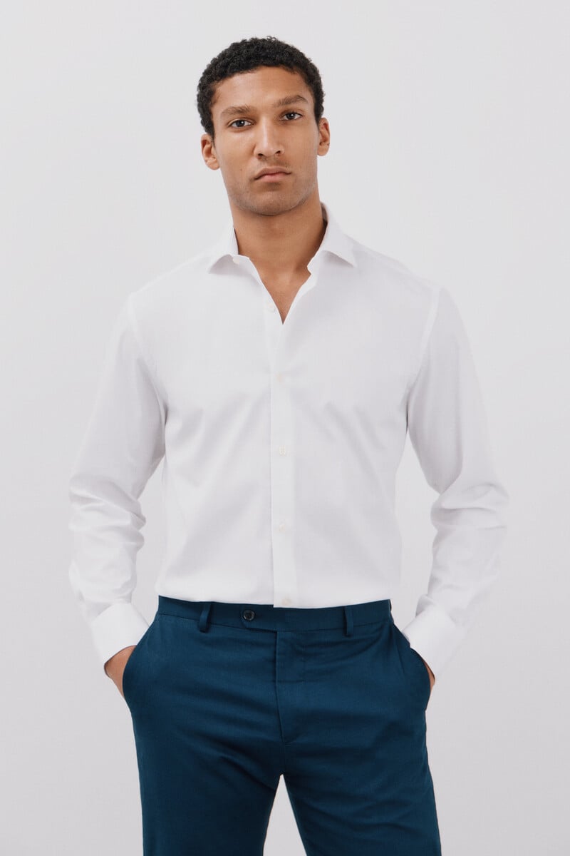 Cortefiel Camisa vestir lisa fácil plancha