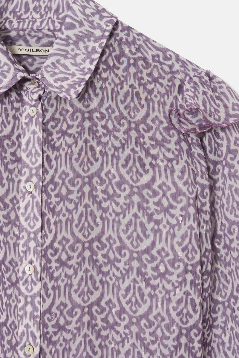 Cortefiel Camisa Volante Estampado Ikat