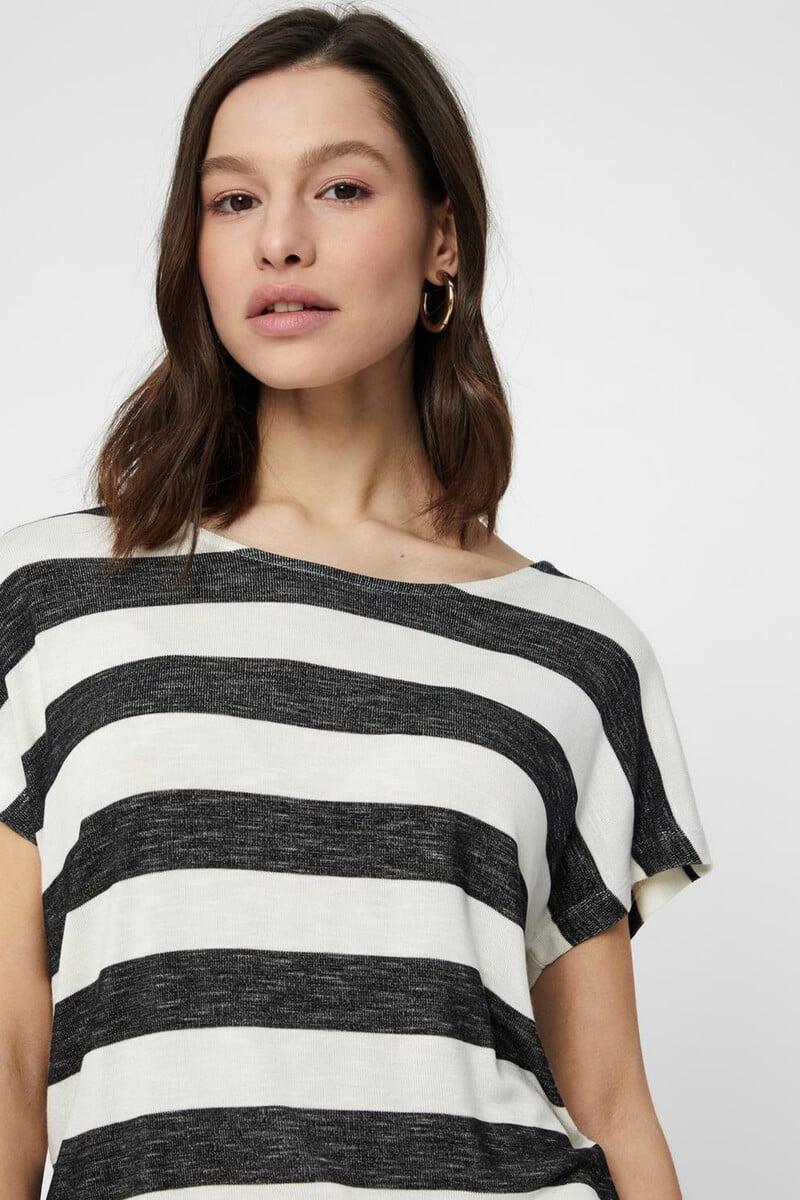 Cortefiel Camiseta A Rayas De Mujer Manga Corta