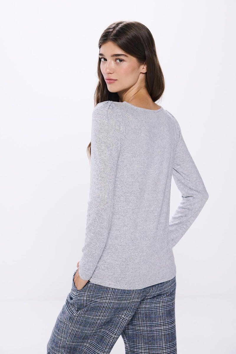 Cortefiel Camiseta Abertura Escote Punto Cortado